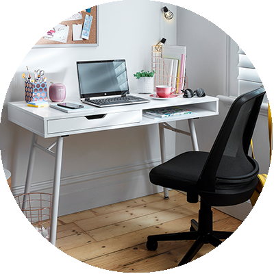 photo of a chair and a desk